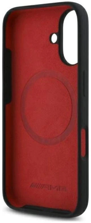 Mercedes AMG AMHMP16S2SCFR Apple iPhone 16 6,1″ juodos spalvos kietas dėklas Checkered Flag Pattern MagSafe