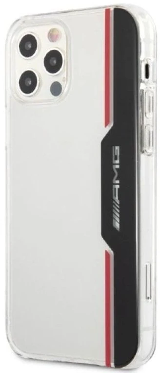 Mercedes AMG AMHCP12MTVLBR Apple iPhone 12/12 Pro 6.1″ skaidrus kietas dėklas with Electroplate Vertical design