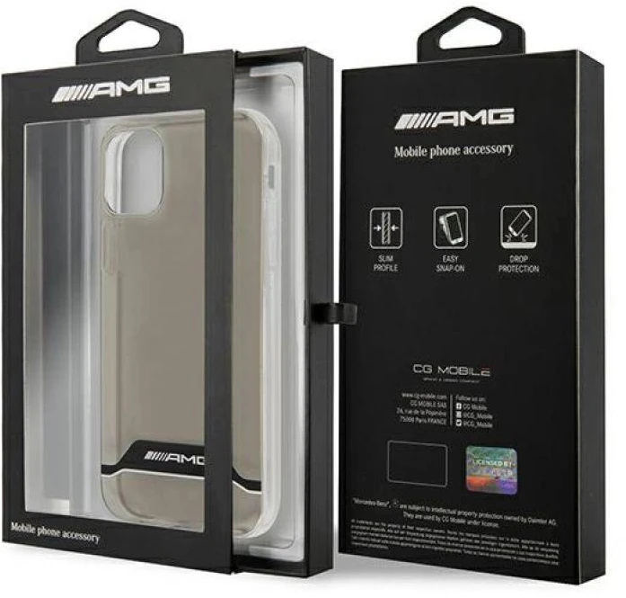 Mercedes AMG AMHCN61TCBW Apple iPhone 11 6,1″ skaidrus kietas dėklas Electroplate juodos spalvos&baltos spalvos