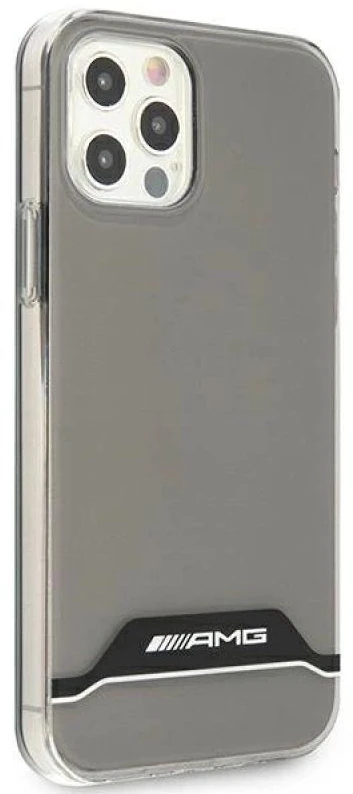 Mercedes Benz Apple iPhone 12 / 12 Pro Mercedes AMG dėklas Electroplate Juodas&Baltas (AMHCP12MTCBW) skaidrus