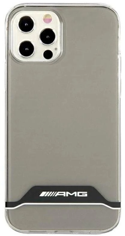 Mercedes Benz Apple iPhone 12 / 12 Pro Mercedes AMG dėklas Electroplate Juodas&Baltas (AMHCP12MTCBW) skaidrus