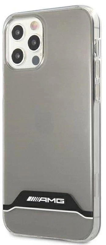 Mercedes Benz Apple iPhone 12 / 12 Pro Mercedes AMG dėklas Electroplate Juodas&Baltas (AMHCP12MTCBW) skaidrus