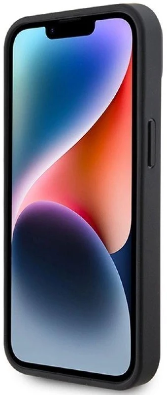 Mercedes AMG AMHCP15MGSEBK Apple iPhone 15 Plus / 14 Plus 6.7″ juodos spalvos kietas dėklas with Leather Debossed Lines