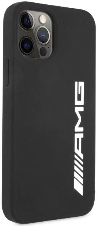 Mercedes AMG AMHCP12LSGLBGN Apple iPhone 12 Pro Max 6.7″ juodos spalvos kietas dėklas with Silicone Big Logo