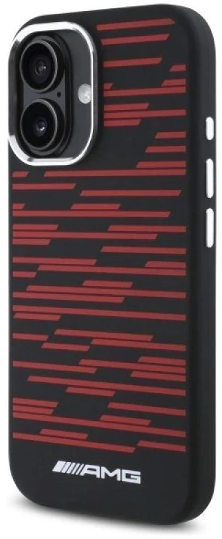 Mercedes AMG AMHMP16S24SSRRK Apple iPhone 16 6.1″ juodos spalvos kietas dėklas Silicone Graphics MagSafe