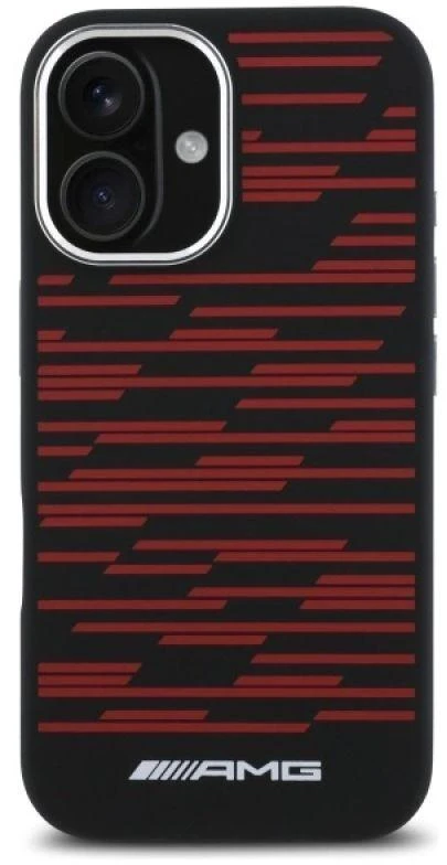 Mercedes AMG AMHMP16S24SSRRK Apple iPhone 16 6.1″ juodos spalvos kietas dėklas Silicone Graphics MagSafe