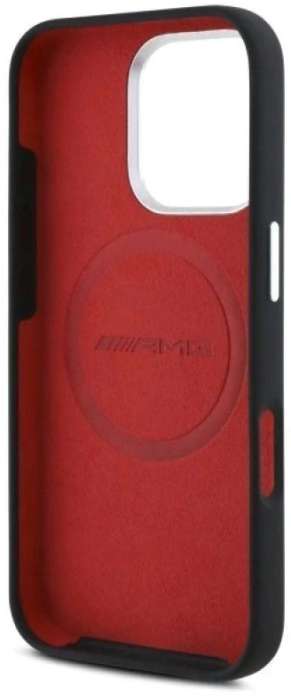 Mercedes AMG AMHMP16X24SSRRK Apple iPhone 16 Pro Max 6.9″ juodos spalvos kietas dėklas Silicone Graphics MagSafe