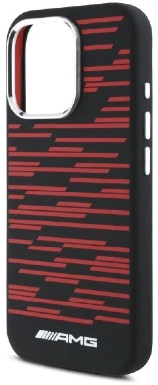 Mercedes AMG AMHMP16X24SSRRK Apple iPhone 16 Pro Max 6.9″ juodos spalvos kietas dėklas Silicone Graphics MagSafe