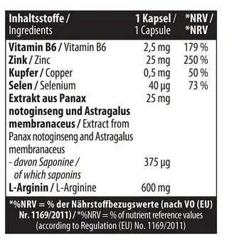 Amino rūgščių ir cinko kapsulės MST ArgiZinc Forte 120 kapsulių