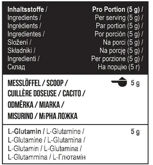 Amino rūgštis MST Glutamine 1000 g