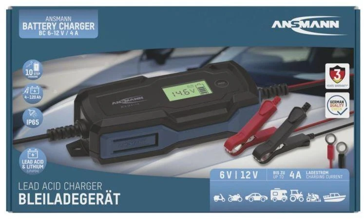 Ansmann 1001-0144 automobilio akumuliatoriaus įkroviklis 6 – 14 V Juoda