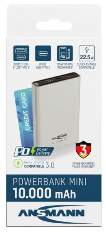 Ansmann 1700-0156 nešiojamasis įkroviklis Ličio-jonų (Li-Ion) 10000 mAh Balta