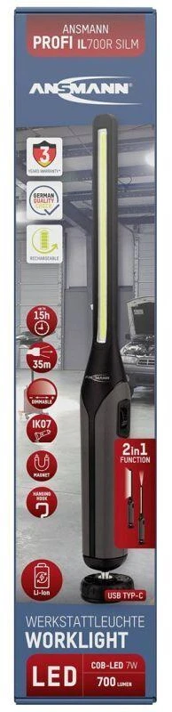 Žibintuvėlis įkraunamas LED, USB-C, Li-pol, 700 lm, IL700R, ANSMANN