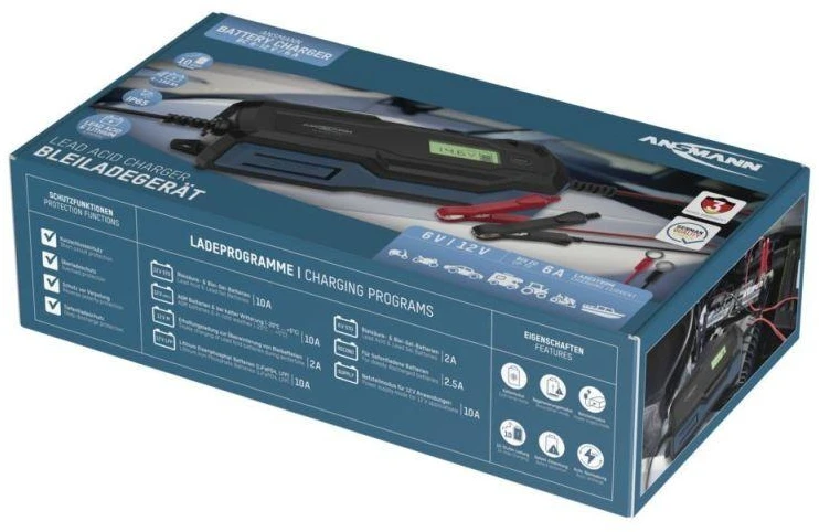 Ansmann 1001-0145 automobilio akumuliatoriaus įkroviklis 6 – 14 V Juoda