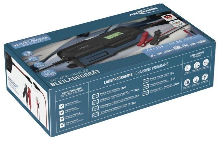 Ansmann 1001-0145 automobilio akumuliatoriaus įkroviklis 6 – 14 V Juoda