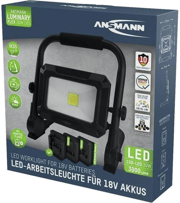 Ansmann FL30W Juoda LED 30 W