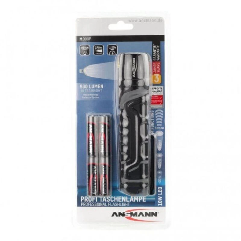 Ansmann M900P Juoda Rankinis žibintuvėlis LED