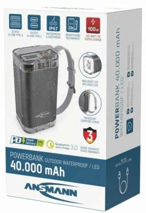Ansmann PB4100 Ličio polimeras (LiPo) 40000 mAh Sidabras
