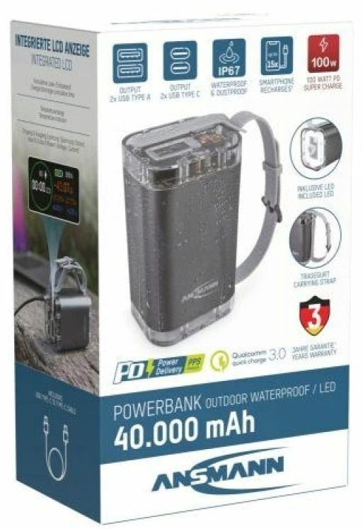 Ansmann PB4100 Ličio polimeras (LiPo) 40000 mAh Sidabras