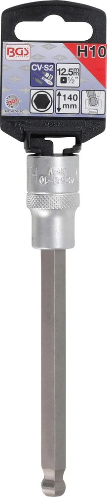 ANTGALIO LIZDAS | ILGIS 140 MM | 12,5 MM (1/2") KVADRATINĖ JUNGTIS | VIDINIS ŠEŠIAKAMPIS SU 10 MM RUTULINE GALVUTE (4258-10)