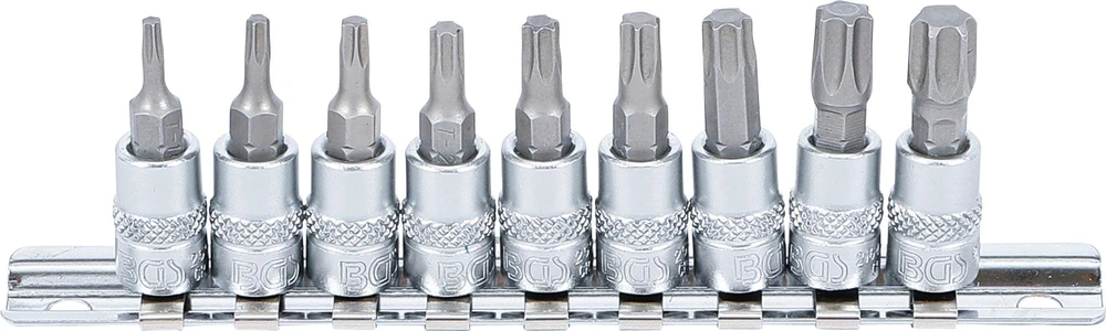 ANTGALIŲ RINKINYS | 6,3 MM (1/4") SUKIMAS | T-STAR (TORX) T10–T50 | 9 VNT. (2164)