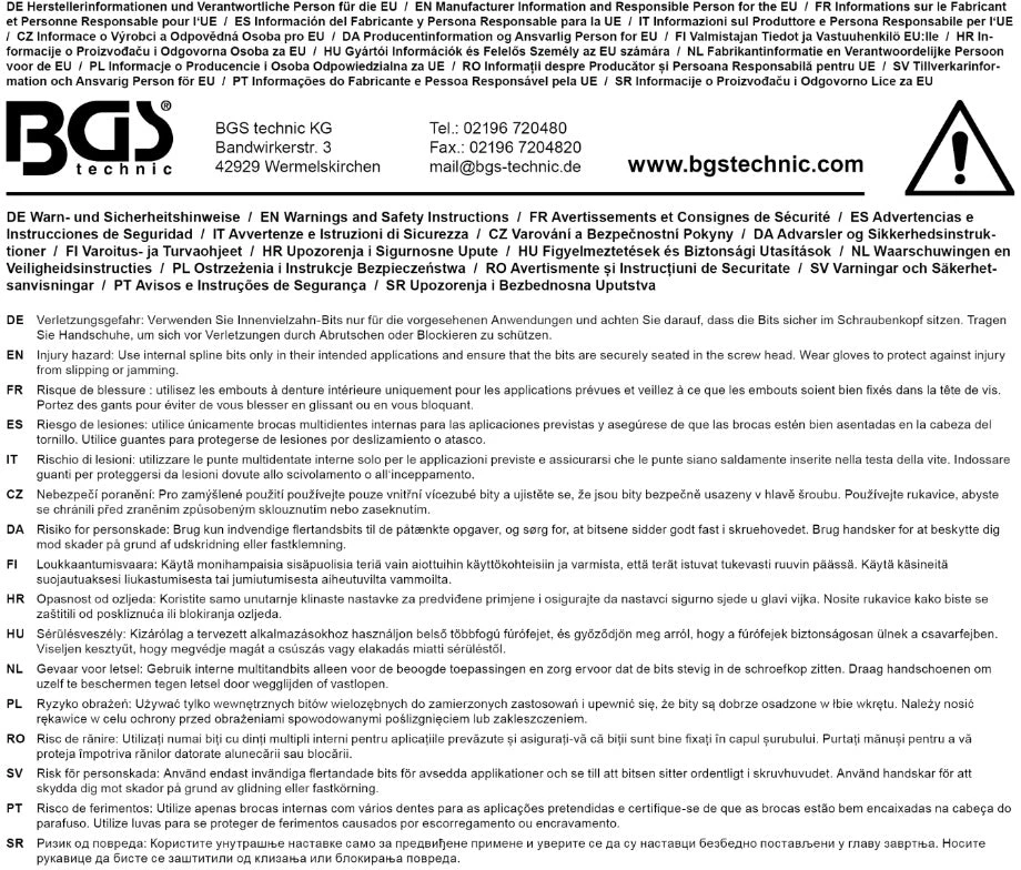BGS ANTGALVUTIS | 12,5 MM (1/2") KVADRATINĖ JUNGTIS | SPLINE (XZN) M14 (4344)