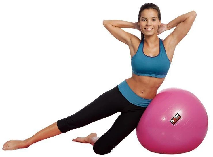 Gimnastikos kamuolys ANTI-BURST BB 001, 56 cm, Rožinis