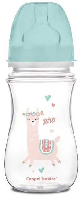 CANPOL 35/221 EasyStart Egzotiškas platus buteliukas nuo dieglių 240ml žalias