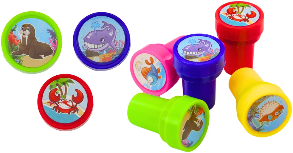 Lean Toys Dekoratyviniai Antspaudai su Jūrų Gyvūnais, 12 Raštų, 6 Spalvos