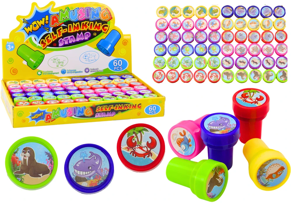Lean Toys Dekoratyviniai Antspaudai su Jūrų Gyvūnais, 12 Raštų, 6 Spalvos