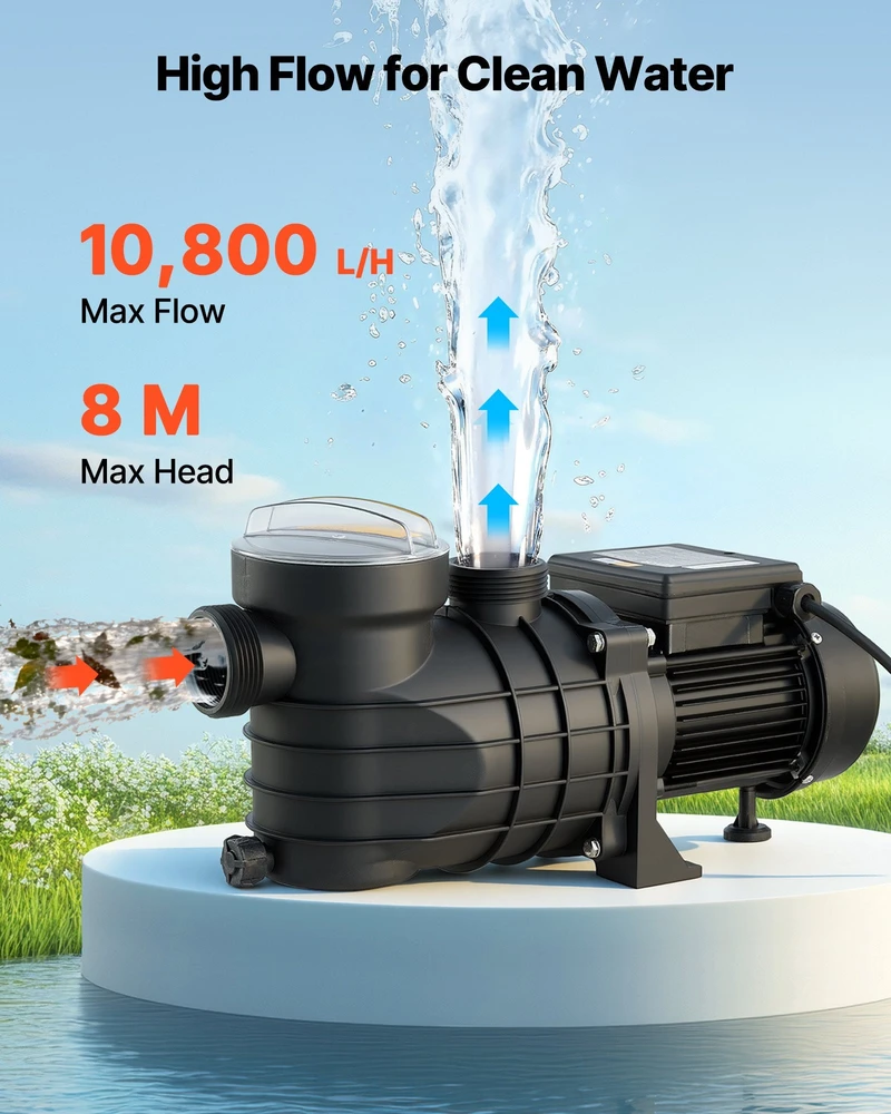 VEVOR Baseino siurblys, 180W, maksimali srovė 10,800 L/h