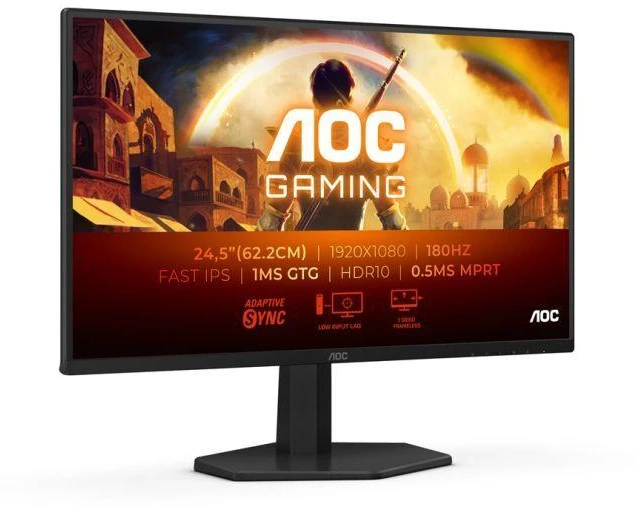 Monitorius AOC | 25G42E | 25 " | IPS | FHD | 16:9 | 180 Hz | 1 ms | 1920 x 1080 pikselių | 300 cd/m² | HDMI jungtis x1