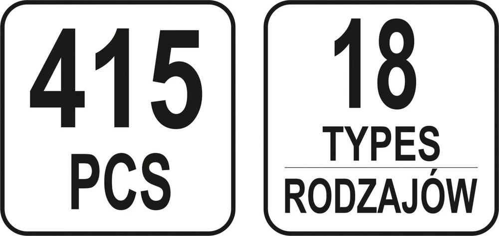 Yato APDAILOS TVIRTINIMO ELEMENTŲ RINKINYS FORD, 415 VNT. (YT-06660)