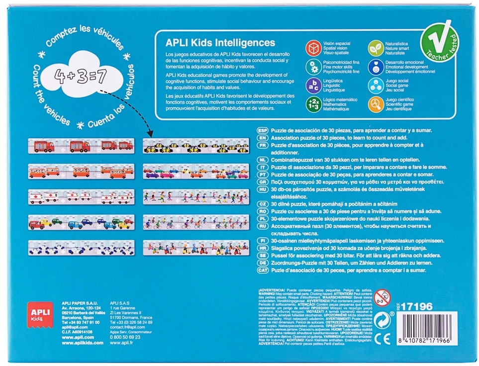 APLI Edukacinė dėlionė „Mokomės sudėti: Transportas“ (30 d.)