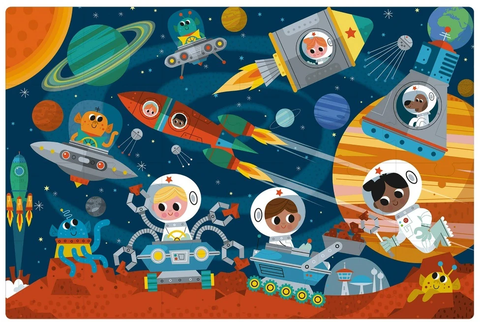 Apli Kids dėlionė metalinėje dėžutėje KOSMOSAS - Apli Kids