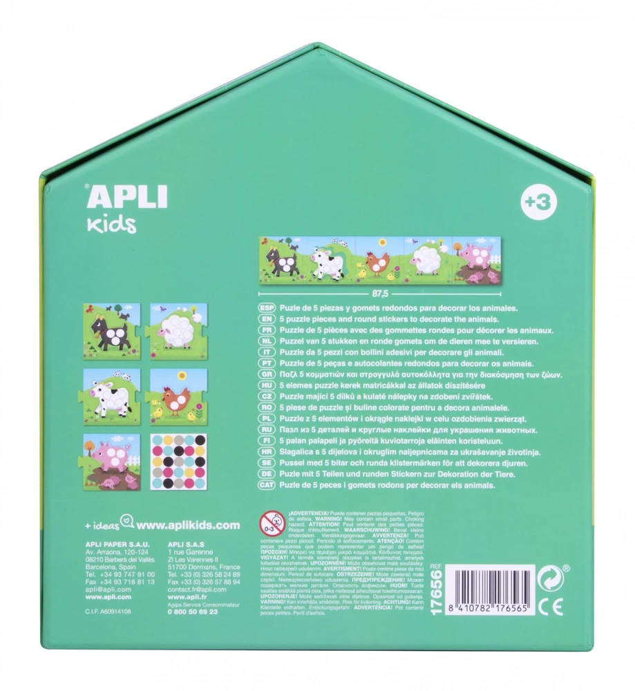 Apli Kids dėlionė su lipdukais „Gyvūnai“