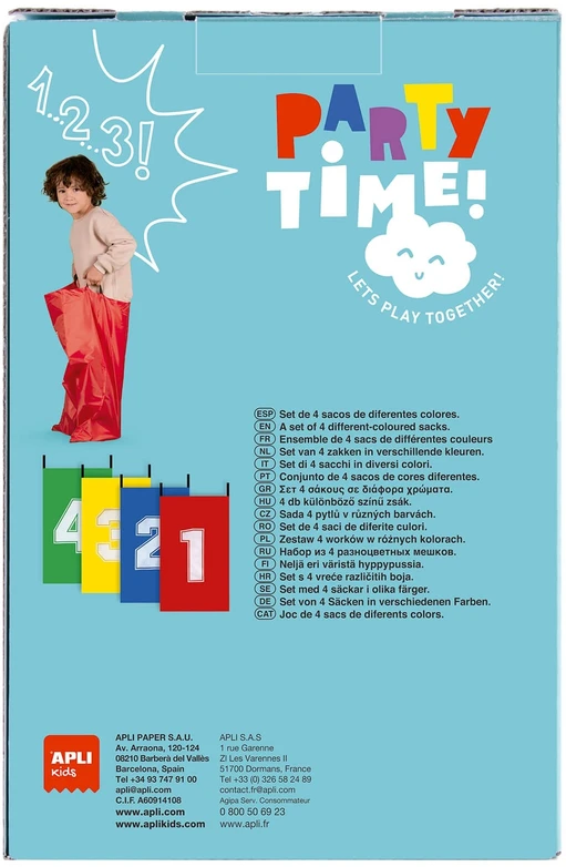 Apli Kids spalvoti šokinėjimo maišai (4 vnt.)