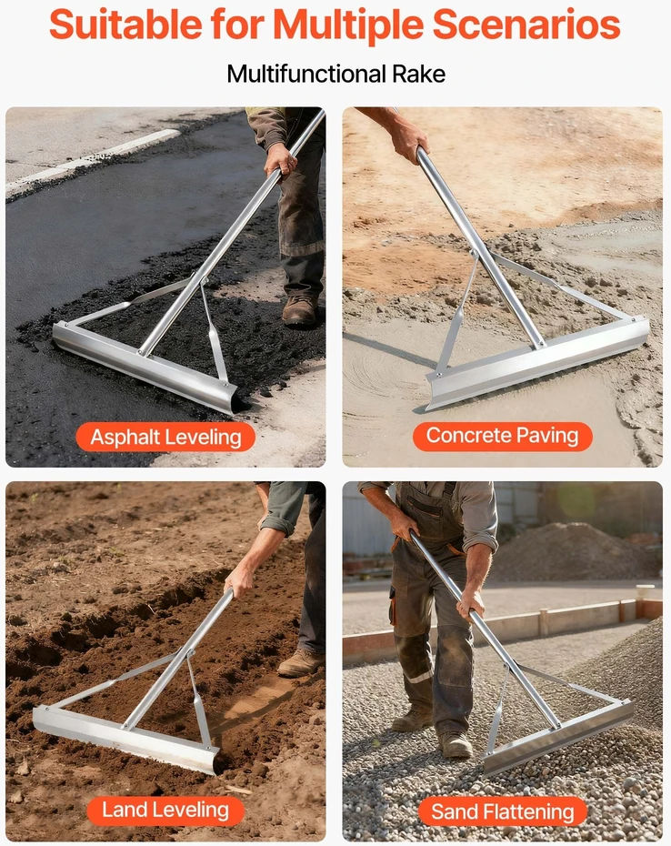 VEVOR lyginimo grėblys iš aliuminio 150 cm rankena
