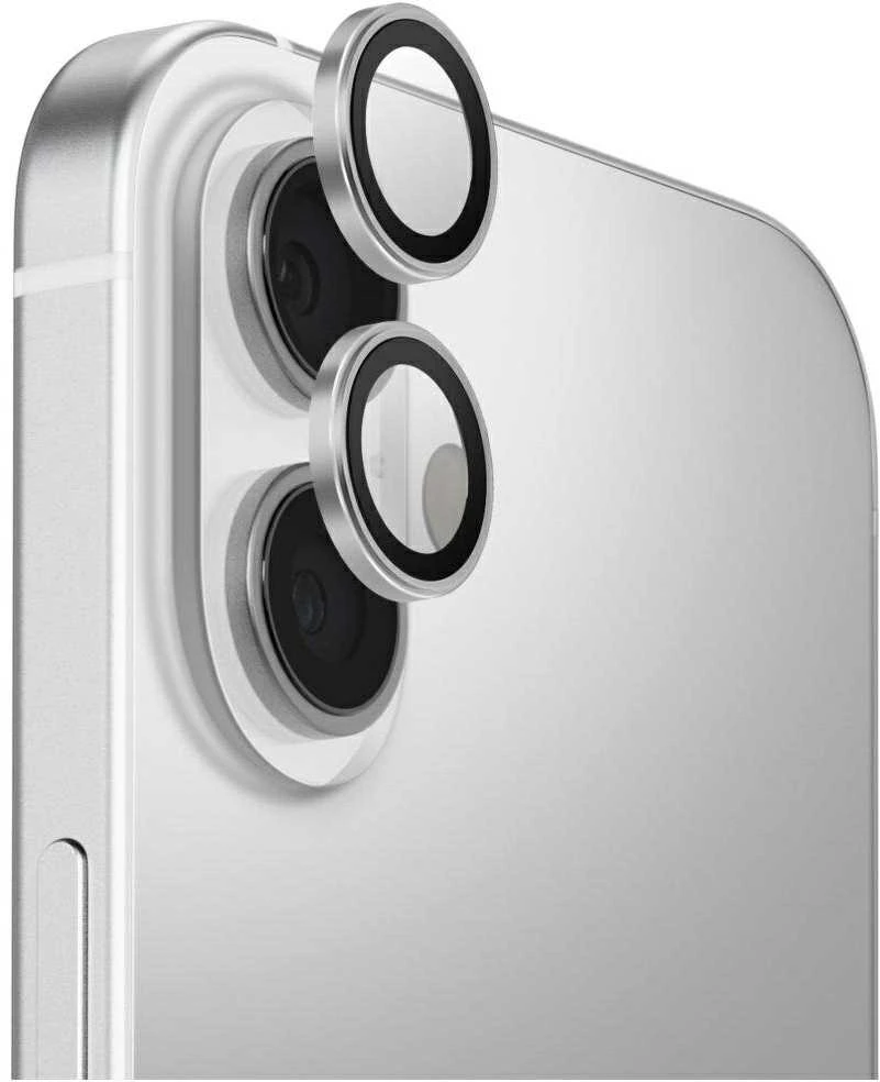 UNIQ Optix aliuminio kameros objektyvo apsauginis dėklas Apple iPhone 17 su aplikatoriumi Sidabrinis