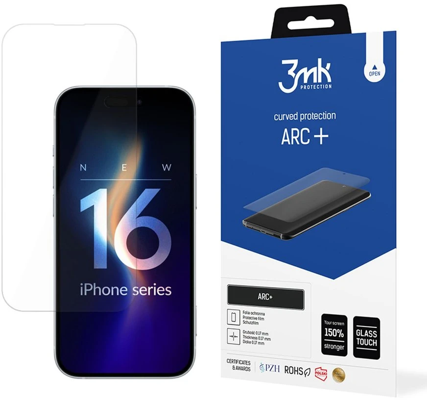 3MK plėvelė ARC+ Apple iPhone 16 Plus 6.7″ plėvelė Fullscreen