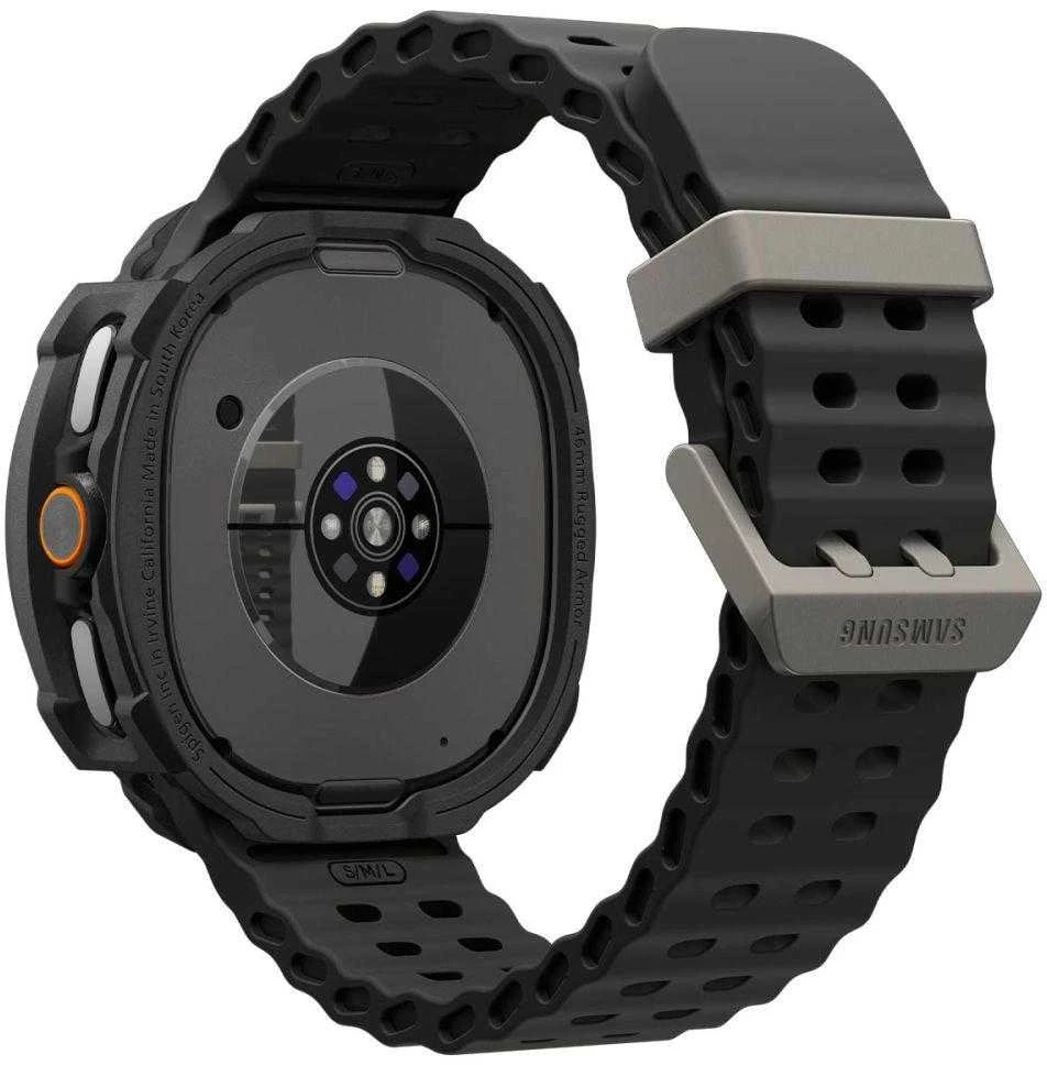 „Spigen Rugged Armor“, matinis juodas - „Galaxy Watch 8 Classic“ (46 mm)