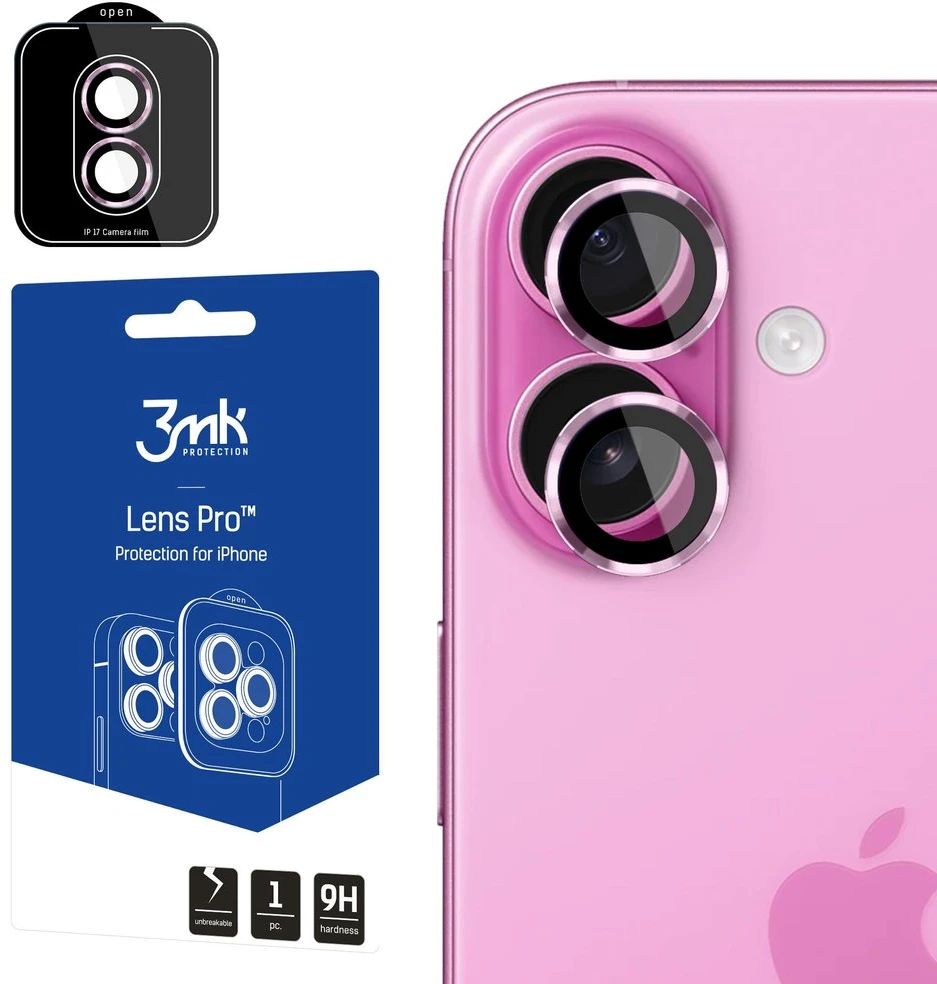 3mk Lens Protection Pro - kameros objektyvo stiklas iPhone 17 (šviesiai violetinis)