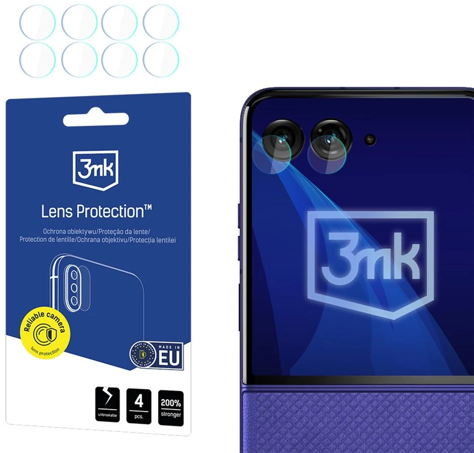 3Mk apsauga 3mk Lens Protection™ hibridinio fotoaparato objektyvo stiklas, skirtas „Motorola Razr 70“