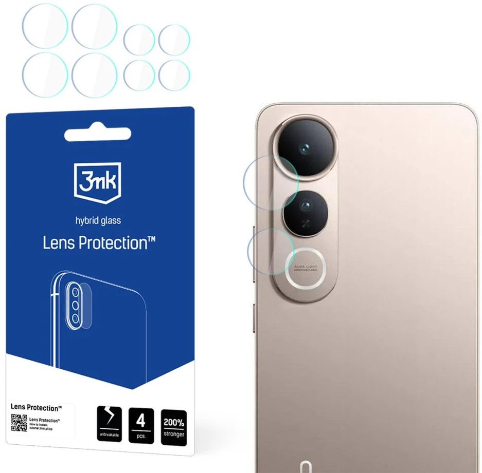 3Mk apsauga 3mk objektyvo apsauga hibridinis stiklas, skirtas „Vivo V50 Lite 4G“ kameros objektyvui