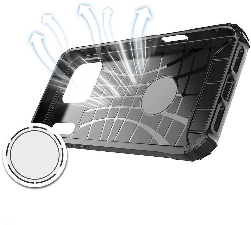 Hurtel Dėklas Hybrid Armor skirtas Apple iPhone 17 Pro šarvuotas – juodos spalvos