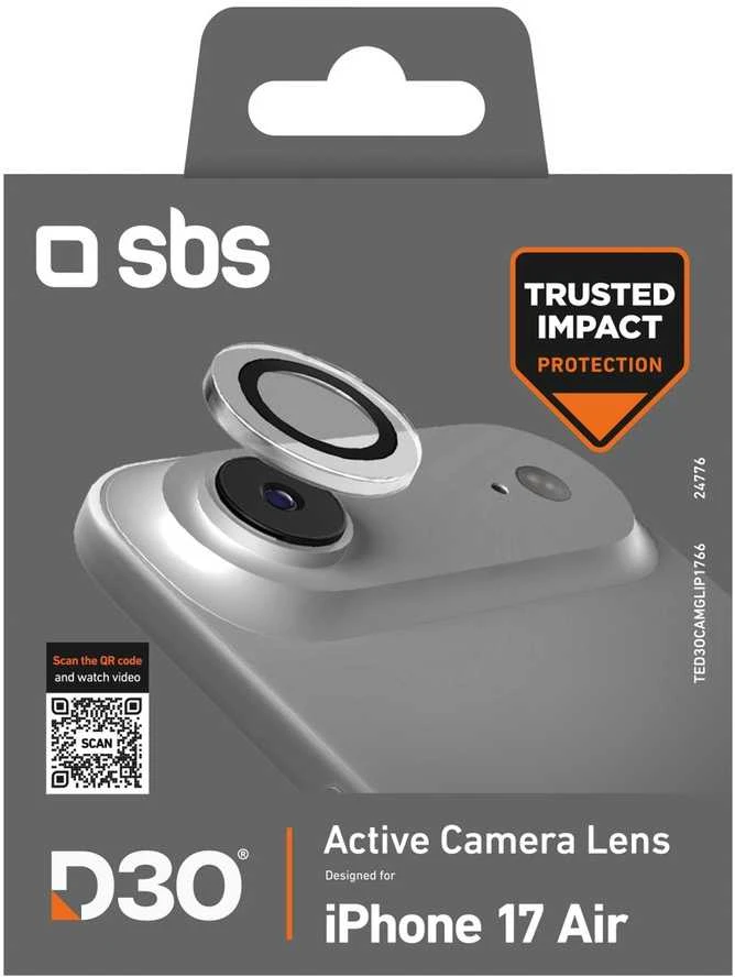 SBS kameros stiklinis objektyvo apsauginis stiklas su D3O technologija, skirtas Apple iPhone 17 Air