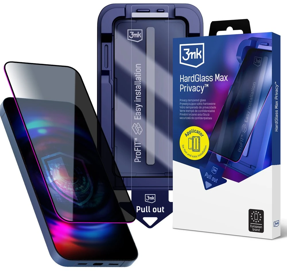 Apsauginis privatumo stiklas 3mk HardGlass Max Privacy iPhone 17 Pro