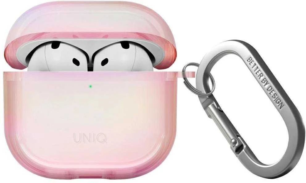 Dėklas Uniq Iridescia AirPods 4 Hang Case - Holo Rožinė