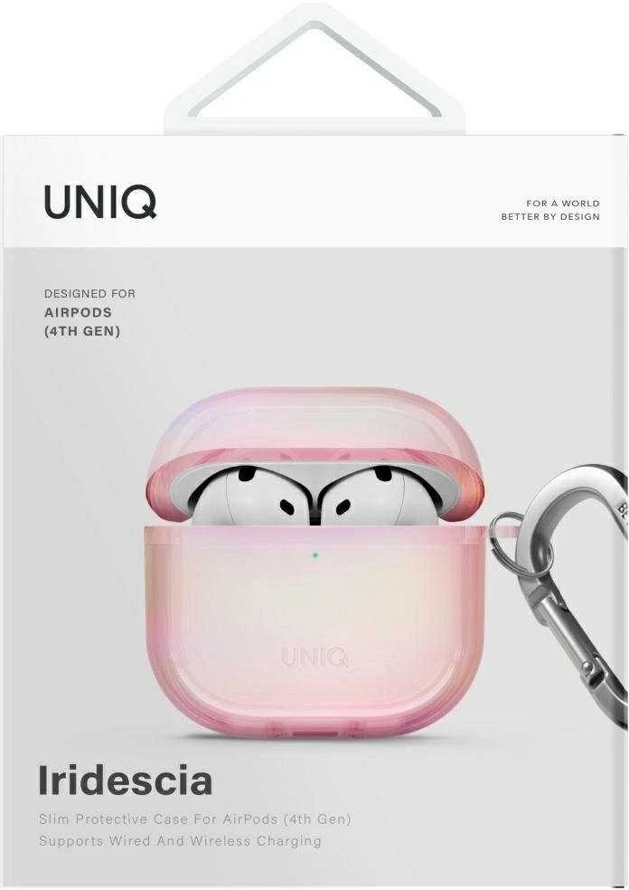 Dėklas Uniq Iridescia AirPods 4 Hang Case - Holo Rožinė