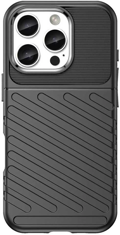 Hurtel Thunder Apple iPhone 16 Pro Max silikoninis – dėklas telefonui juodos spalvos